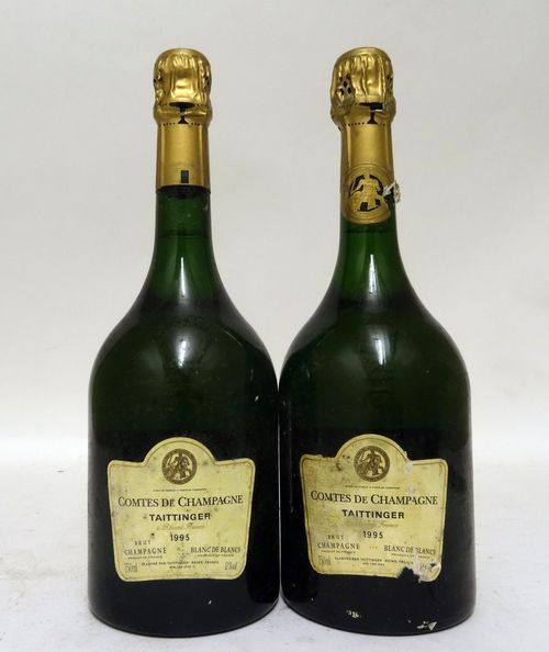 2 bts Champagne Taittinger Comte de Champagne 0.75L 1995