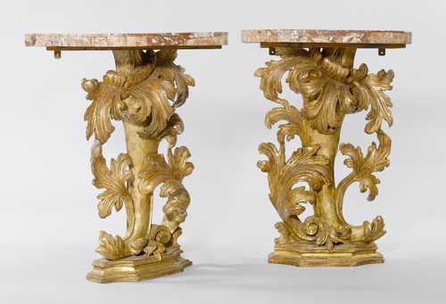 PAIR OF SMALL CONSOLES,
