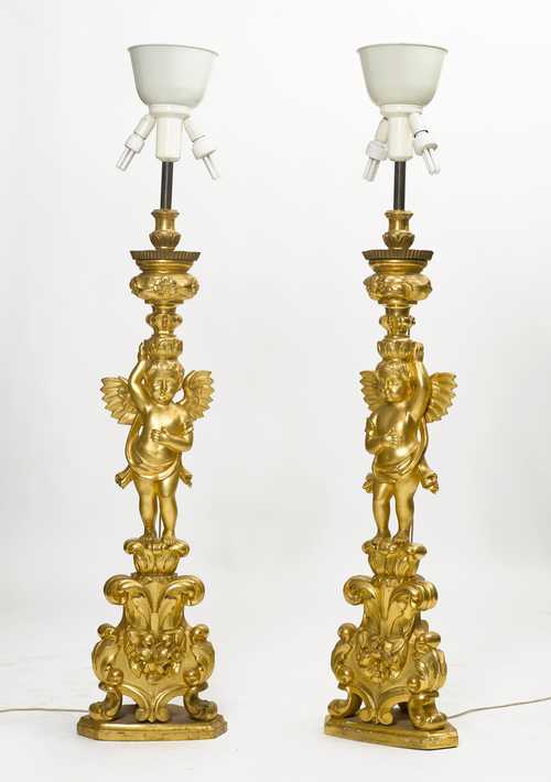 PAIR OF ALTAR CANDLEHOLDERS.