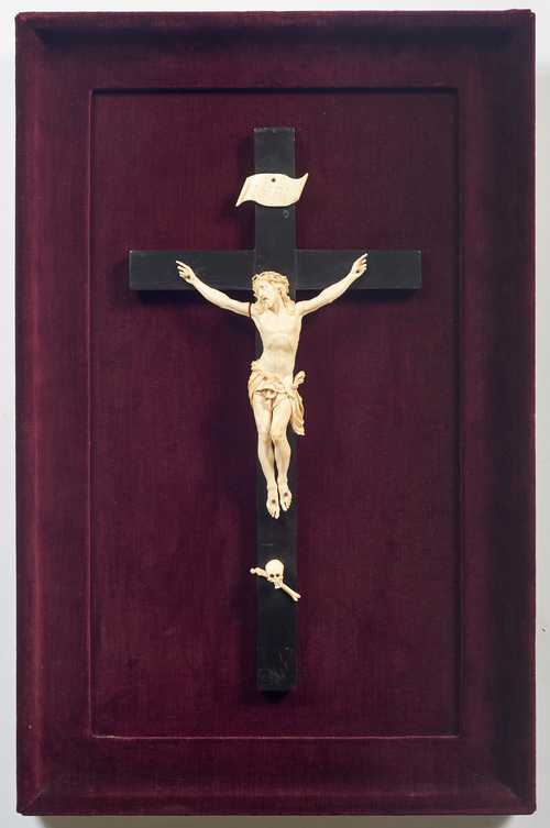 CRUCIFIX WITH IVORY BODY,