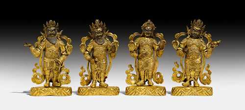 FINE FIGURES OF THE FOUR HEAVENLY KINGS.