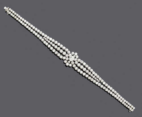 DIAMANT-BRACELET, um 1950.