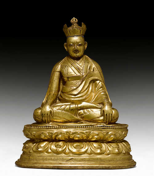 REPOUSSÉ-FIGUR EINES KARMAPA.