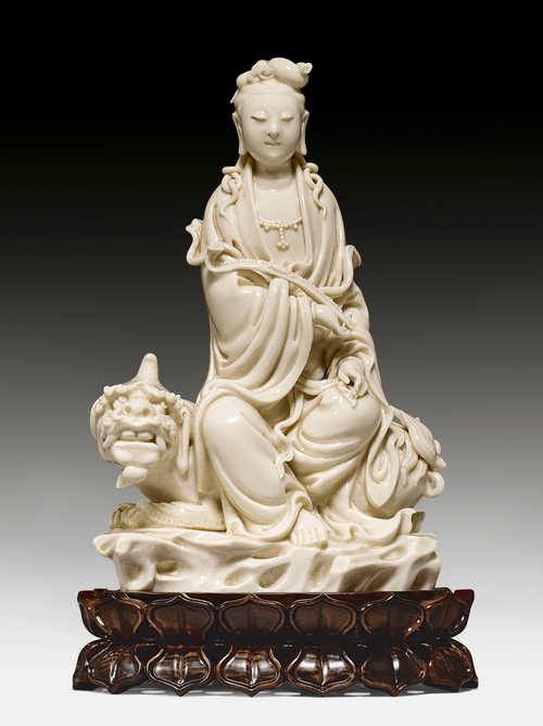 A FINE DEHUA FIGURE OF MANJUSHRI.