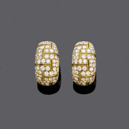 DIAMOND EARRINGS, BY BULGARI, 1988.