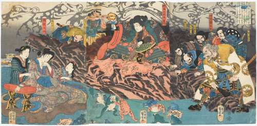 UTAGAWA KUNIYOSHI (1797-1861): TWO TRIPTYCHS.