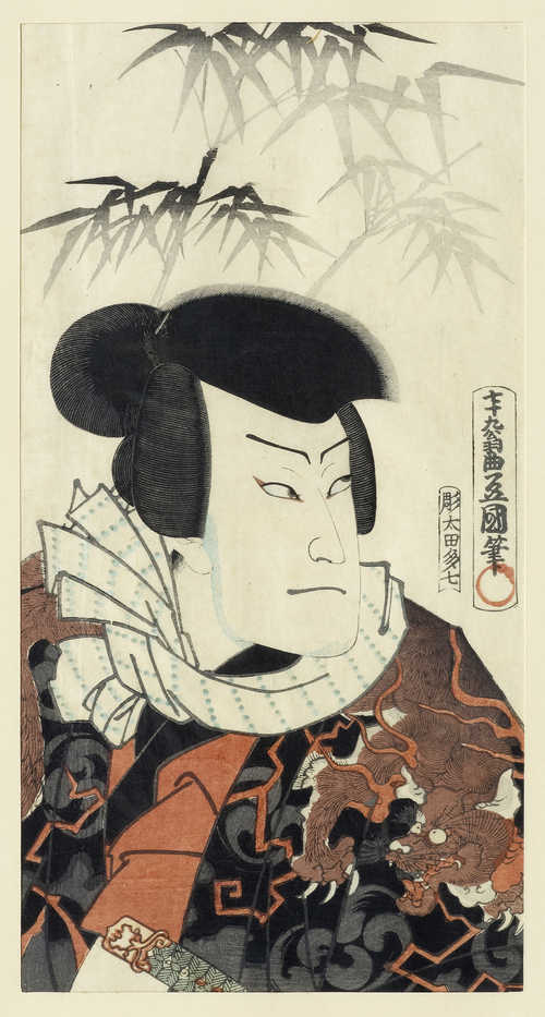 UTAGAWA KUNISADA I (TOYOKUNI III)  (1786-1865): ZWEI KABUKI FARBHOLZSCHNITTE.