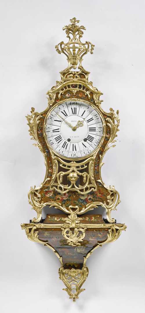 PAINTED CLOCK ON BASE,