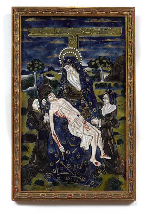 ENAMEL PLAQUE DEPICTING THE LAMENTATION OF CHRIST
