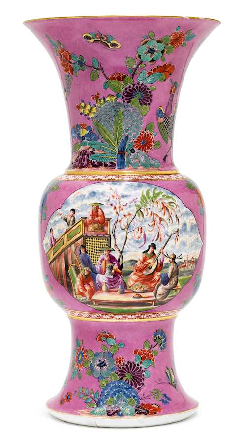 AN AUGUSTUS REX VASE WITH CHINOISERIE DECORATION