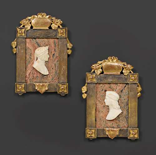 PAIR OF PORTRAITS IN RELIEF,