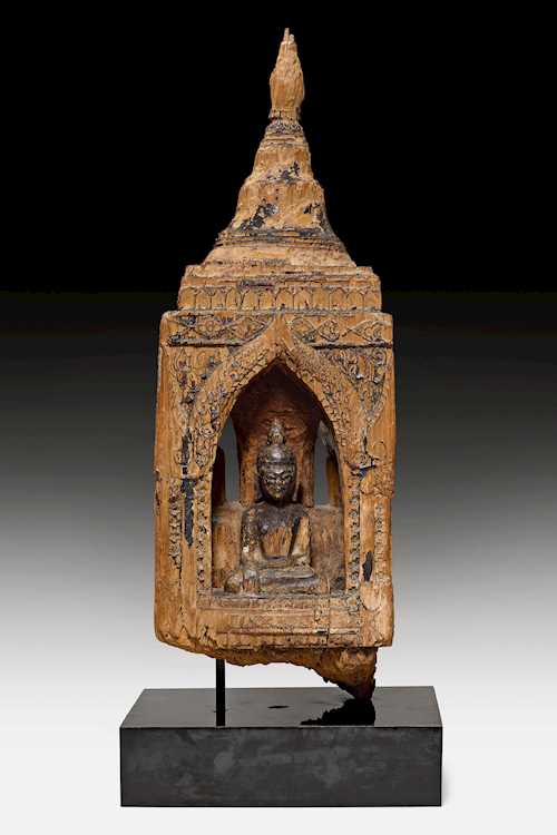 SCHREIN MIT VIER BUDDHAS.