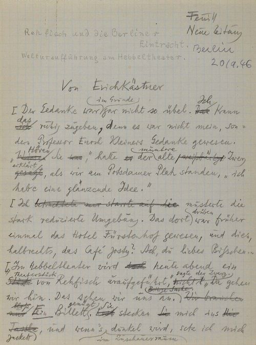 Kästner, Erich, Schriftsteller (1899-1974).