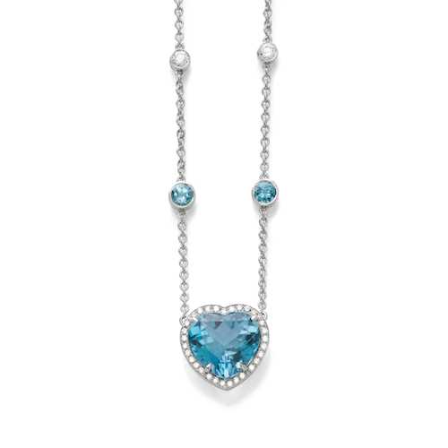 TOPAZ AND DIAMOND NECKLACE.