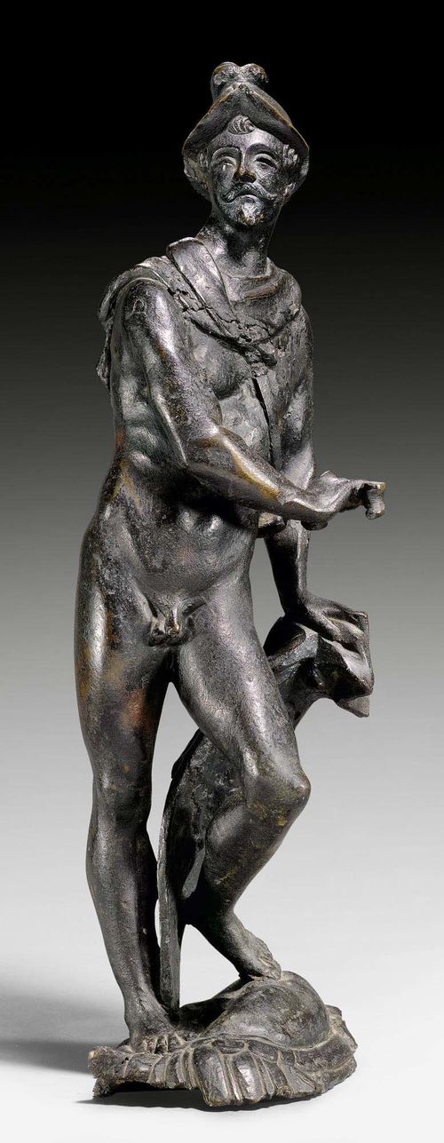BRONZE FIGURE OF PERSEUS,Renaissance, probably Venice, 17th century. Burnished bronze. H 50 cm.
