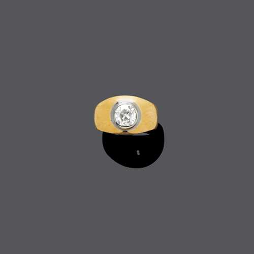 DIAMANT-GOLD-RING, um 1950.