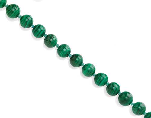 MALACHITE AND GOLD SAUTOIR.
