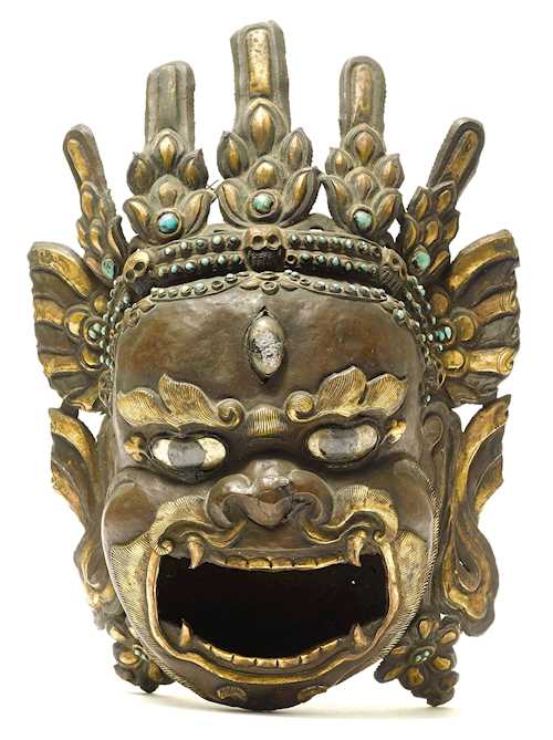 RITUALGEFÄSS IN FORM EINES MAHAKALA-KOPFS.