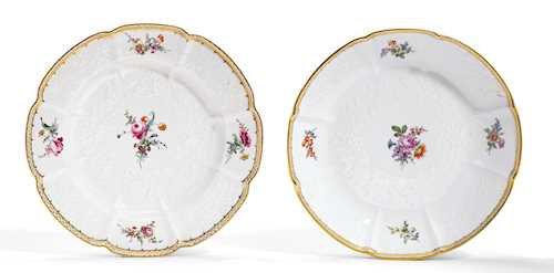TWO PLATES WITH "GOTZKOWSKY" RELIEF DECORATION