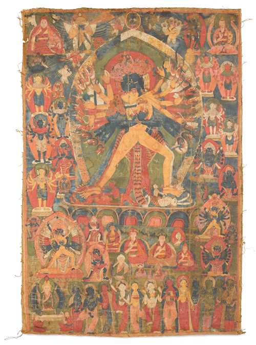 THANGKA DES KALACAKRA YAB-YUM.
