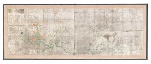 A TWO-FOLD LOW SCREEN (FUROSAKI BYOBU).