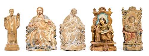 LOT OF FIVE SMALL SCULPTURES