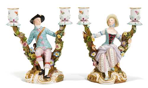 PAIR OF CANDELABRA WITH BEARERS