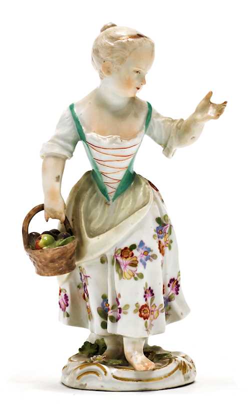 FIGURE OF A GIRL WITH A FRUIT BASKET