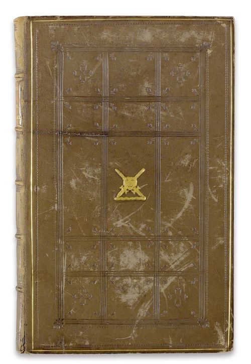 - Boethius, [Anicius Manlius Severinus]. De Philosophiae consolatione. Florenz, Giunta, 1507. 8°. [64] Bl. Neuer KalbsLdr.-Bd. im Stil d. Z. mit Streicheisenverzierung, Steh- u. Aussenkantenverg., Supralibros sowie goldgepr. Rückensch., Rotschnitt. (Etwas berieben).
