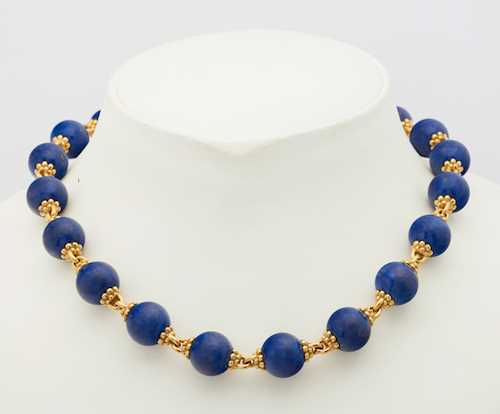 LAPISLAZULI-DIAMANT-COLLIER, PÉCLARD.