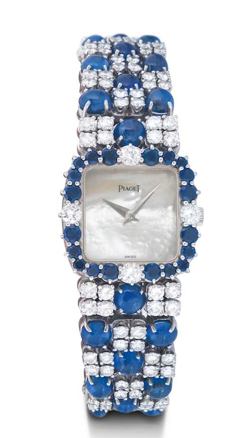 Piaget, elegant diamond and sapphire lady's wristwatch.