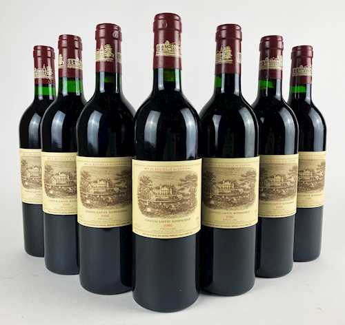 7 bts Pauillac Ch. Lafite-Rotschild 1er Grand Cru Classé 0.75 L 1986