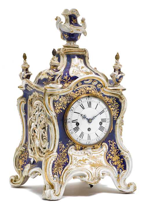 PORCELAIN TABLE CLOCK WITH CARILLON