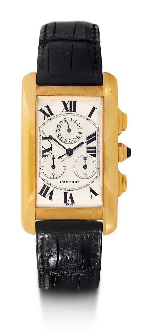Cartier, attractive "Tank Americaine" Chronograph.