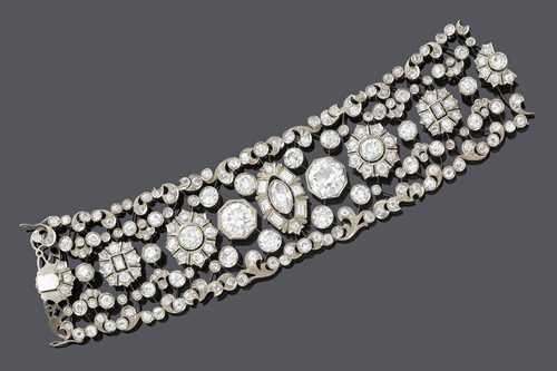 DIAMANT-ARMBAND, um 1935.