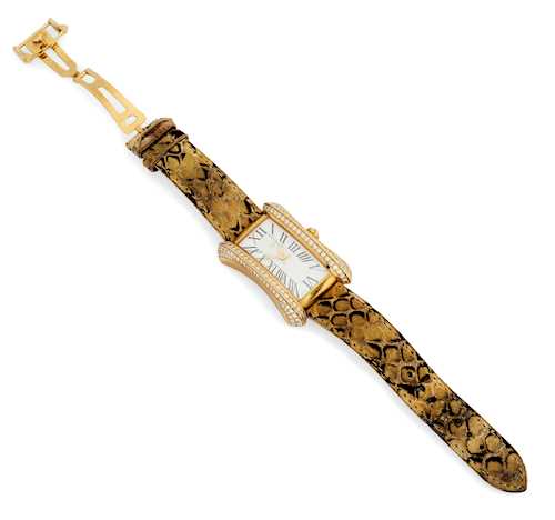 DIAMANT-GOLD-DAMENARMBANDUHR, CARL E. BUCHERER.