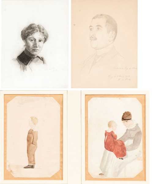 LOT OF FOUR DRAWINGS