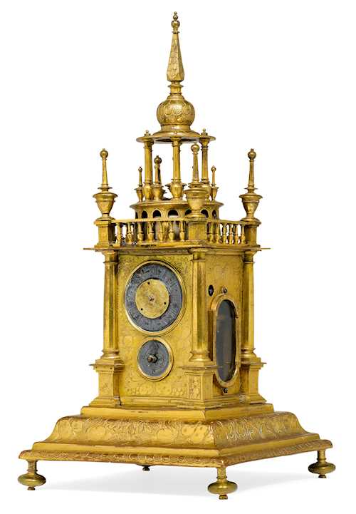TURRET-SHAPED CLOCK WITH ALARM