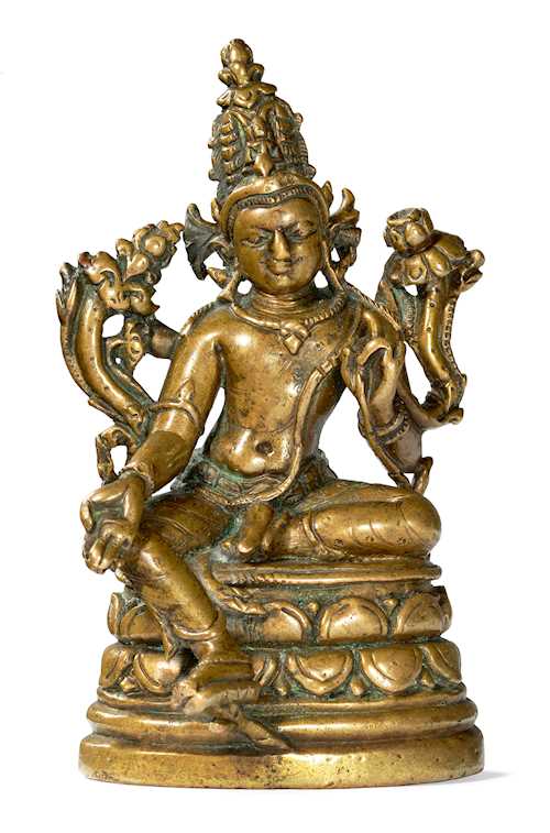 AN EXCELLENT SMALL BRONZE FIGURE OF PADMAPANI.