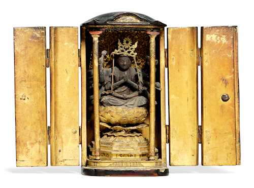 A SMALL LACQUERED PORTABLE SHRINE (ZUSHI).