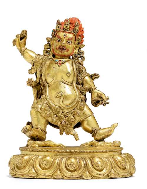 鎏金銅合金金剛手菩薩像。