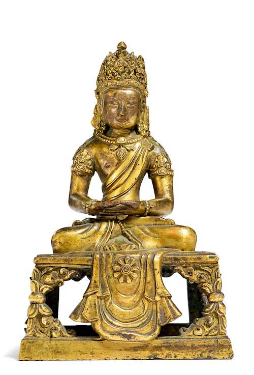 銅鎏金阿彌陀佛像。