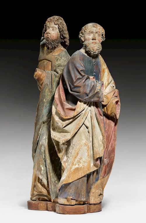 TWO APOSTLES FROM A GROUP OF FIGURES