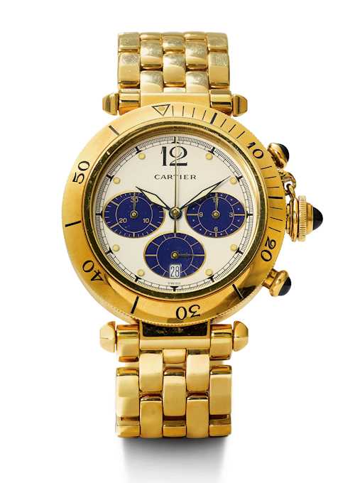 Cartier "Pasha", attractive and large chronograph.