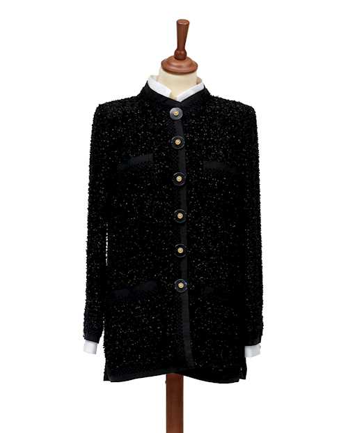 A Chanel Red, White and Black Tweed Jacket, Jacket size 38. sold at auction  on 13th September