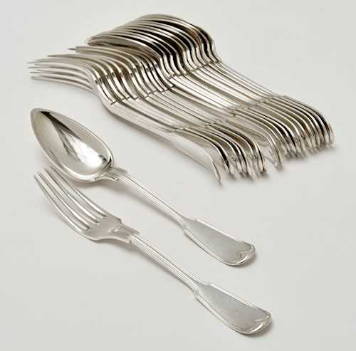12 FORKS AND 12 SPOONS