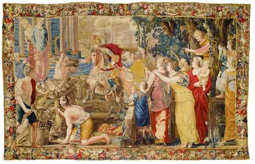 GROSSE TAPISSERIE "CLORINDE DELIVRANT OLINDE ET SOPHRONIE",