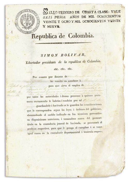 Bolivar, Simon, Befreier Südamerikas von der span. Herrschaft (1783-1830).