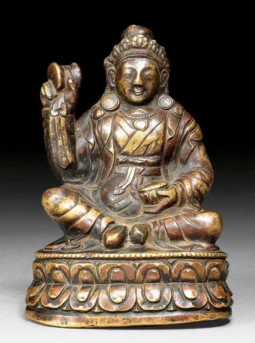SAINT.Tibet, 19th century  H 10 cm. Light bronze.