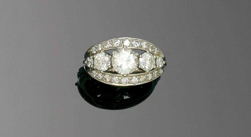 DIAMANT-RING, um 1950.